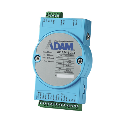 ADAM-6224 4AO/4DI IoT Modbus/SNMP/MQTT 2 puertos Ethernet E/S remotas
