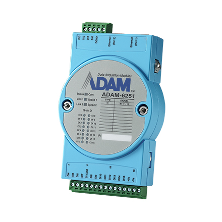 ADAM-6251 16DI IoT Modbus/SNMP/MQTT 2 puertos Ethernet E/S remotas