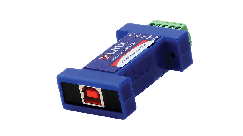 Convertidor de USB a RS-485 de 2 hilos (bloque de terminales)