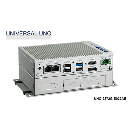 UNO-2372G Plataforma de caja modular de tamaño pequeño Intel® Atom® E3845/ Celeron® J1900 con 2 x GbE, 4 USB, 4 COM, 2 x mPCIe, HDMI, DP